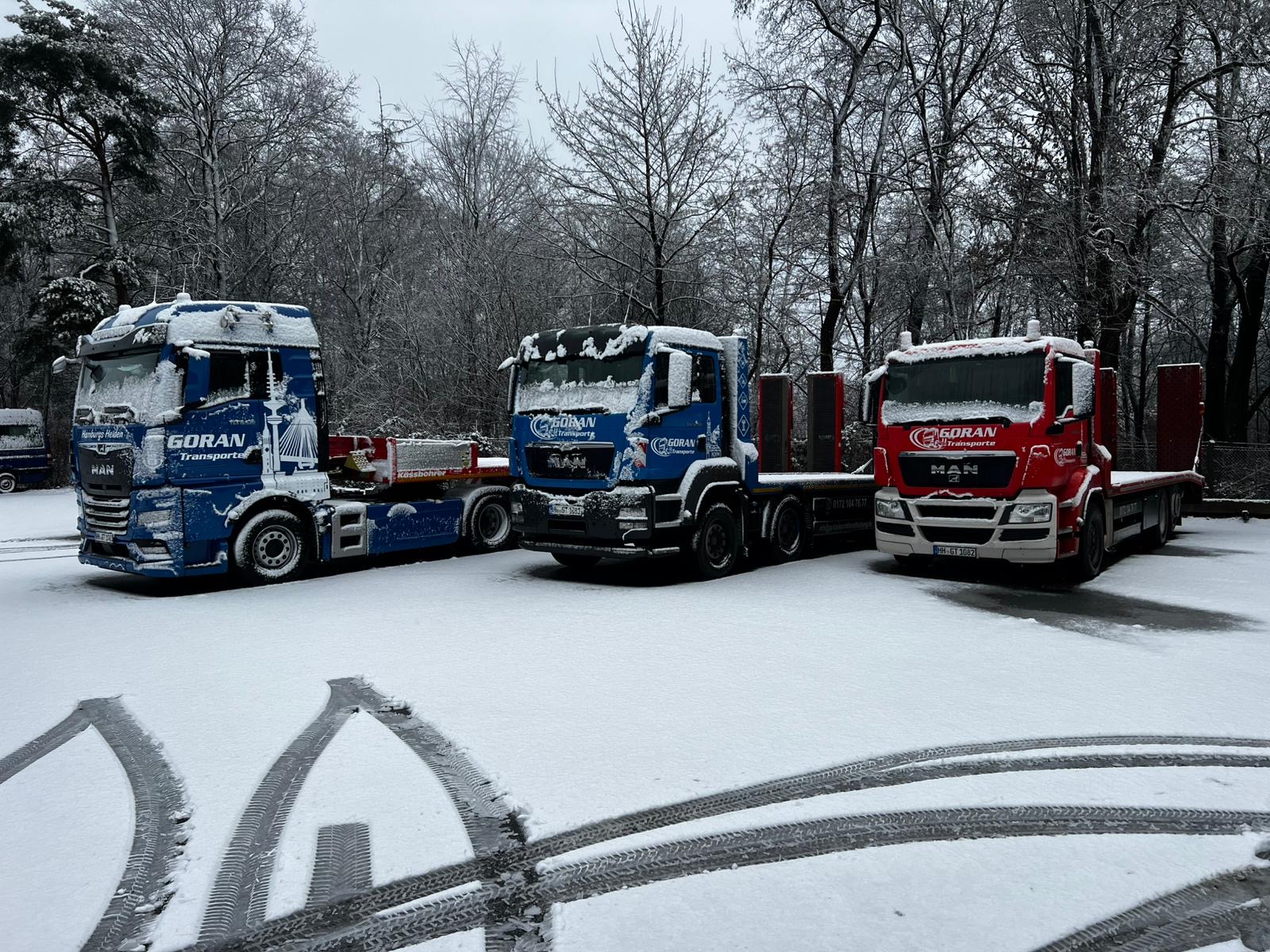 Verschneite LKW-Flotte GORAN Transporte Verschneite LKW-Flotte GORAN Transporte